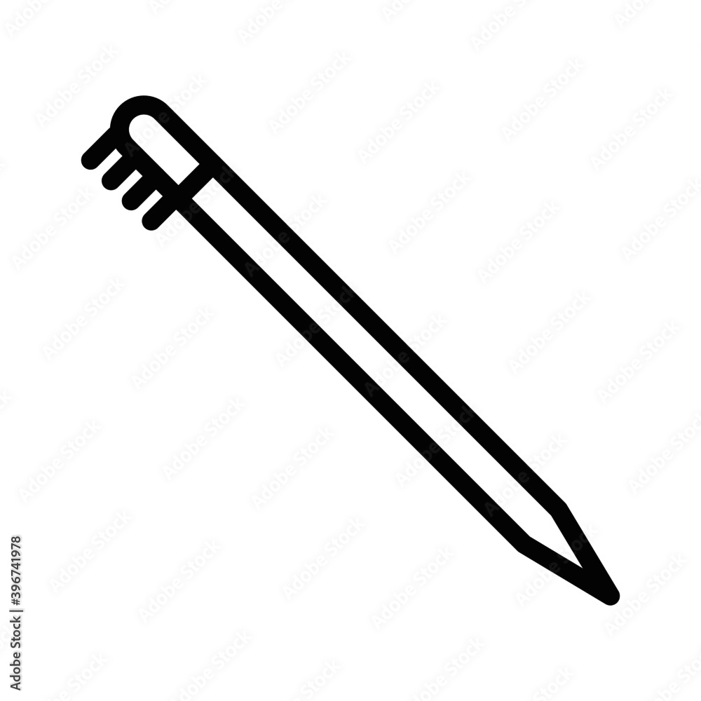 Eyebrow brush and eyebrow pencil product icon line symbol. Isolated vector illustration concept sign icon for your website mobile app UI design. Eyebrow brush and eyebrow pencil product icon line symbol. Isolated vector illustration concept sign icon for your website mobile app UI design.