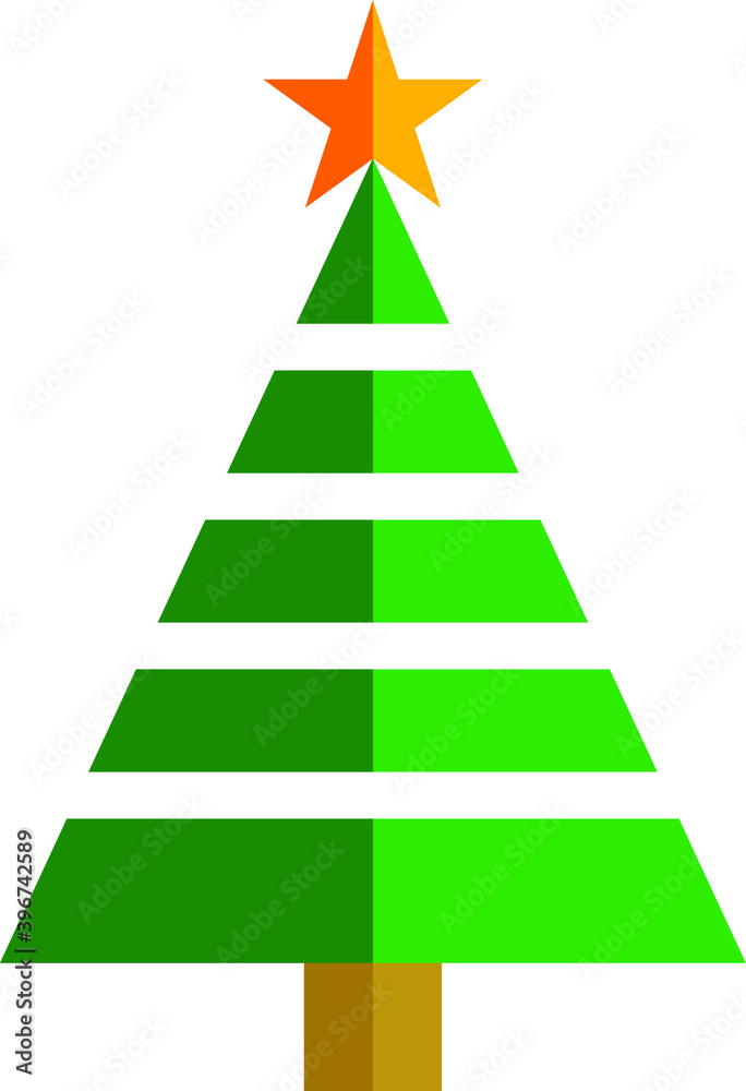 Simple cartoon hand drawn vector Christmas tree with ornaments Simple cartoon hand drawn vector Christmas tree with ornaments
