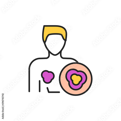 Atopic dermatitis line color icon. Sign for web page, mobile app