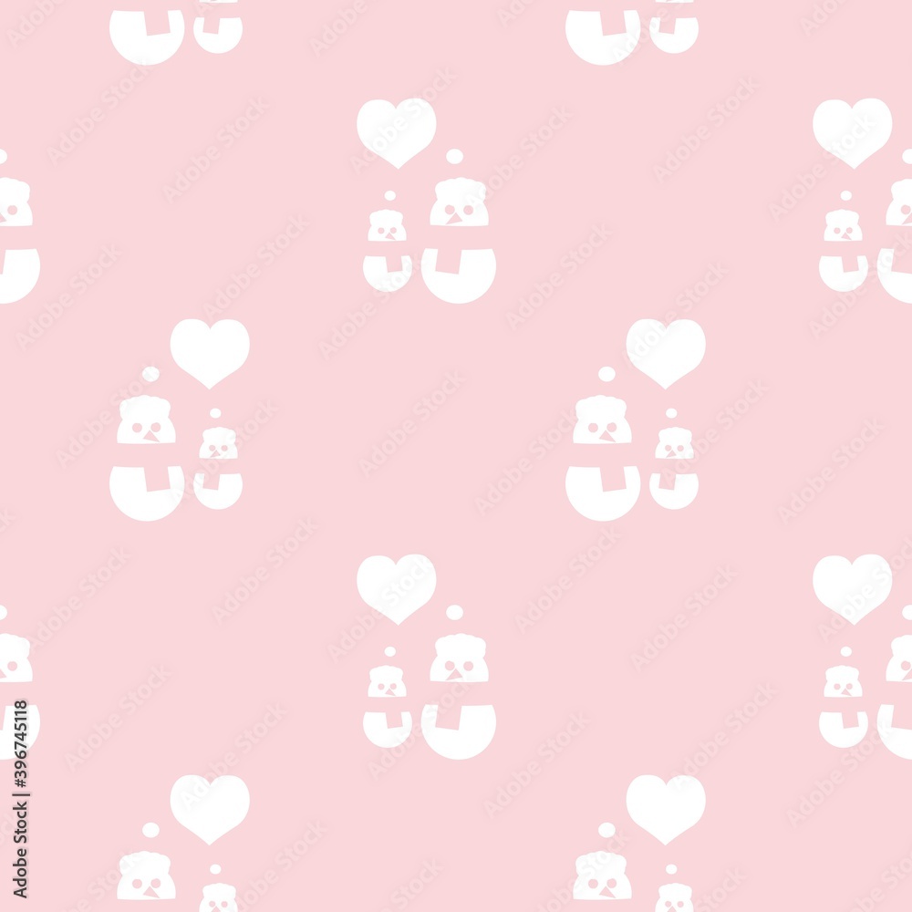 Pink Christmas Snowman seamless pattern background