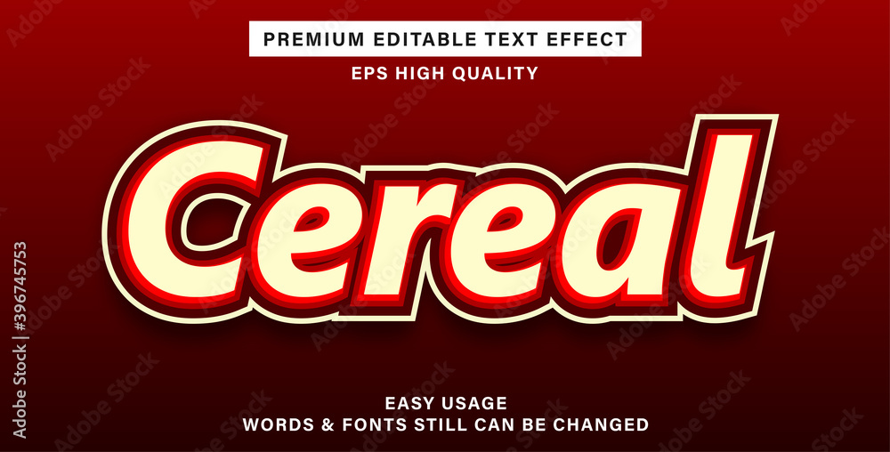 Cereal editable text effect Cereal editable text effect