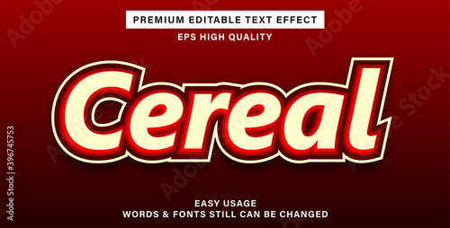 Cereal editable text effect