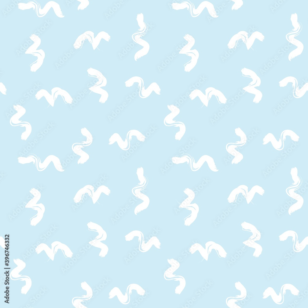 Fototapeta premium Sky Blue Brush Strokes Seamless Pattern Background
