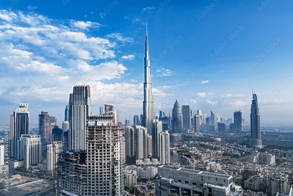 Panorama of the luxury center of Dubai,Dubai,United Arab Emirates