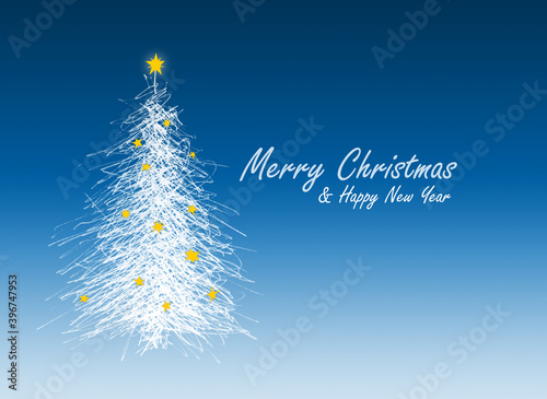 Christmas tree on Christmas card