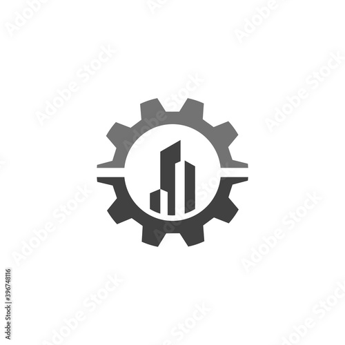 building machines vector logo design template