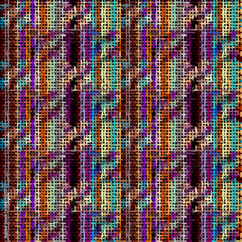 Seamless plaid pattern. Imitation of a texture of rough canvas. Vector image.
