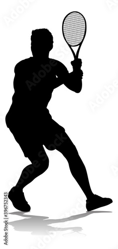 A tennis player man male sports person in silhouette
