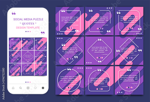 Social media quotes instagram post square puzzle template