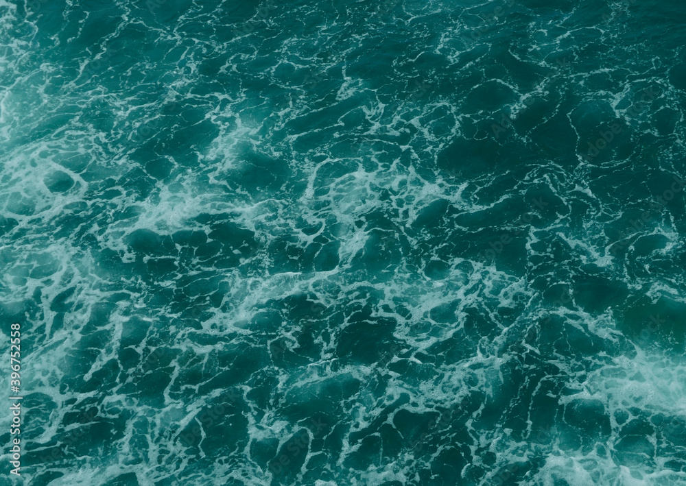 Fototapeta premium Tidewater Green ocean waves creative abstract toned background.Modern texture.Contemporary art.Color of the year 2021.