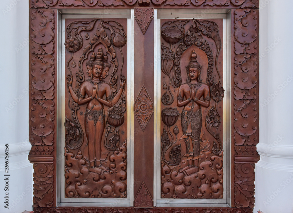 wooden door in a church