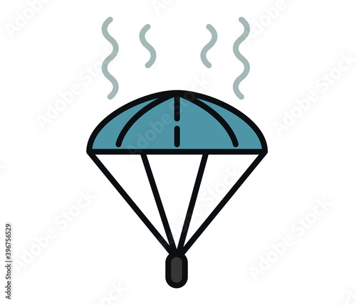 Vector parachute. Extreme sports concept. Print, cover, poster and banner design
