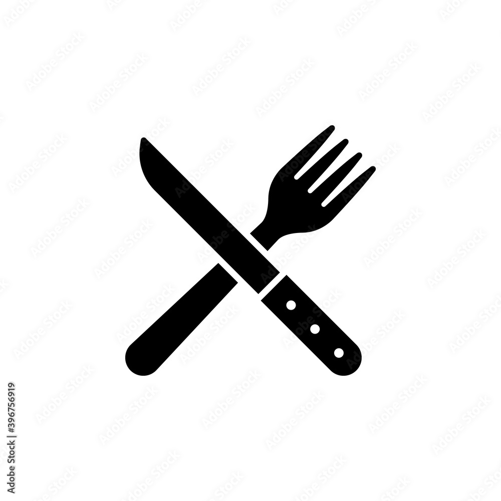 Cross Knife and Fork icon vector illustration Cross Knife and Fork icon vector illustration