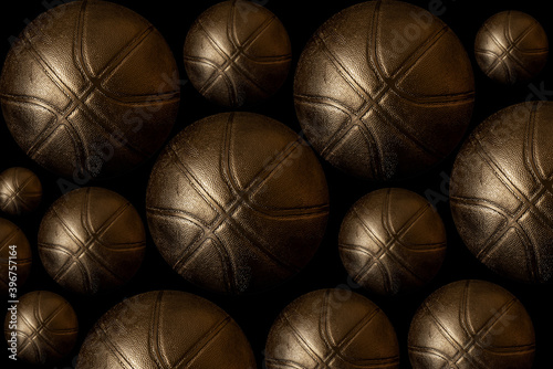 Golden basketball balls