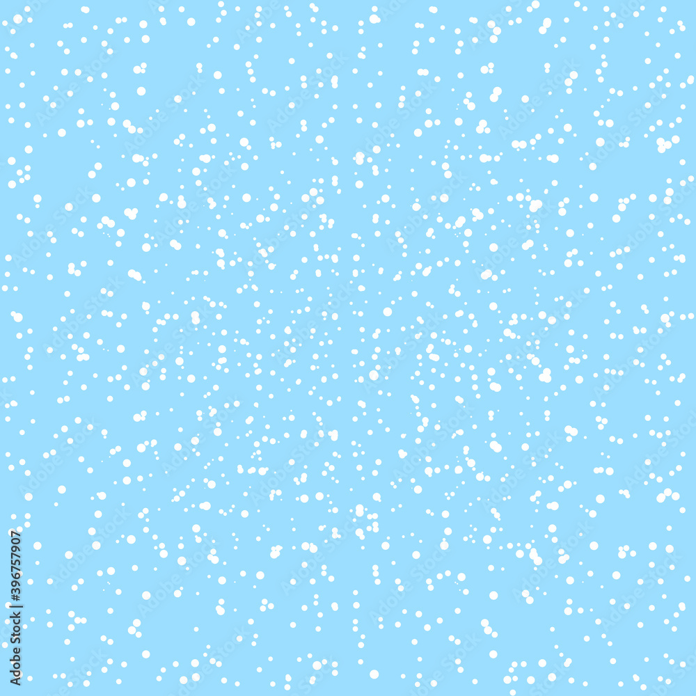 White snow falling, winter seamless pattern, poster design template, vector illustration