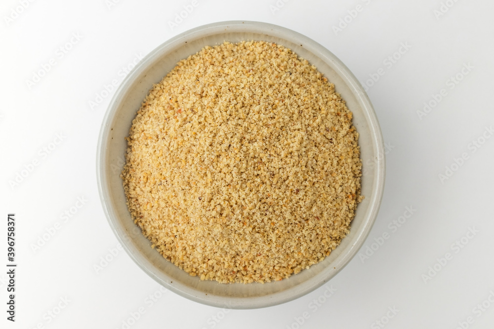 Perilla powder on a white background Perilla powder on a white background