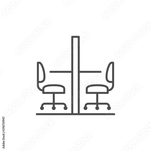 Co-working space line outline icon