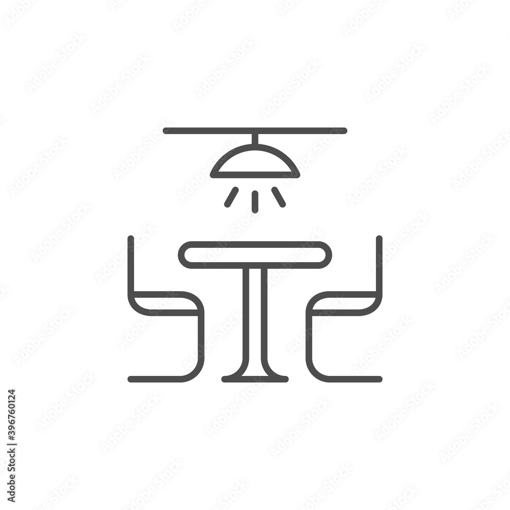 Dinner table line outline icon Dinner table line outline icon