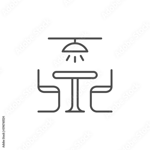 Dinner table line outline icon