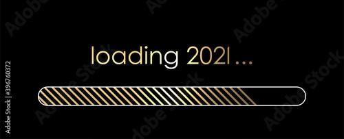 Golden new year 2021 loading bar.