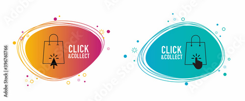 Click and Collect bubble vector set