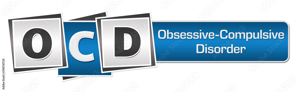OCD - Obsessive Compulsive Disorder Blue Grey Squares Bar 