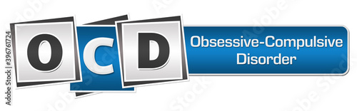 OCD - Obsessive Compulsive Disorder Blue Grey Squares Bar 