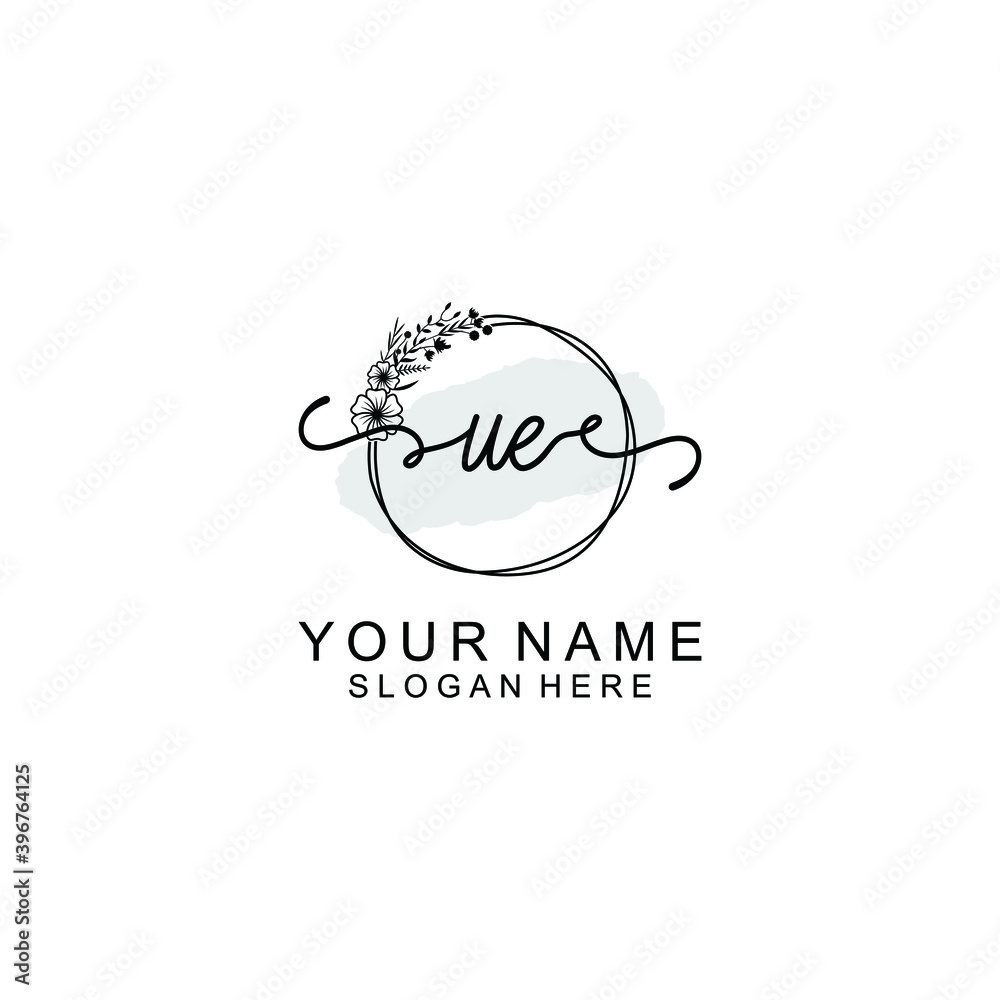 Initial UE Handwriting, Wedding Monogram Logo Design, Modern Minimalistic and Floral templates for Invitation cards Initial UE Handwriting, Wedding Monogram Logo Design, Modern Minimalistic and Floral templates for Invitation cards