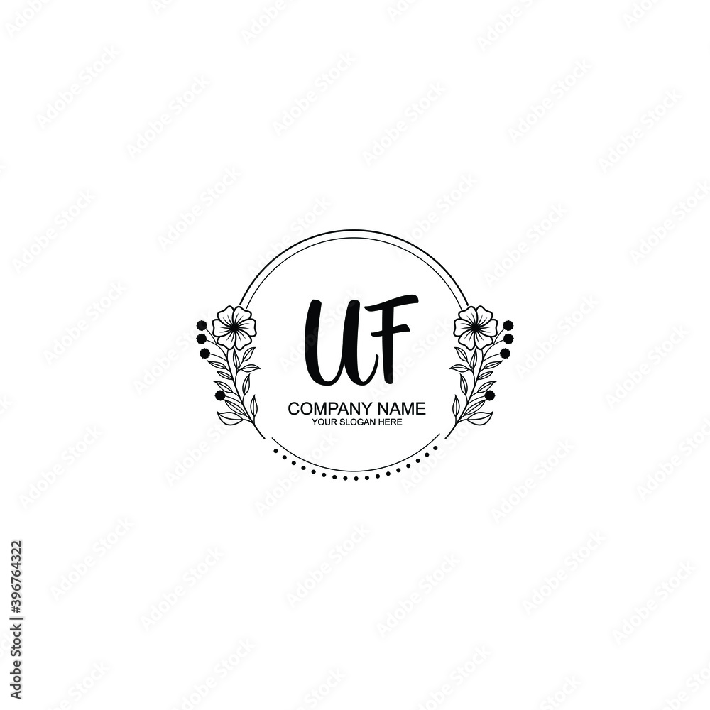 Initial UF Handwriting, Wedding Monogram Logo Design, Modern Minimalistic and Floral templates for Invitation cards Initial UF Handwriting, Wedding Monogram Logo Design, Modern Minimalistic and Floral templates for Invitation cards