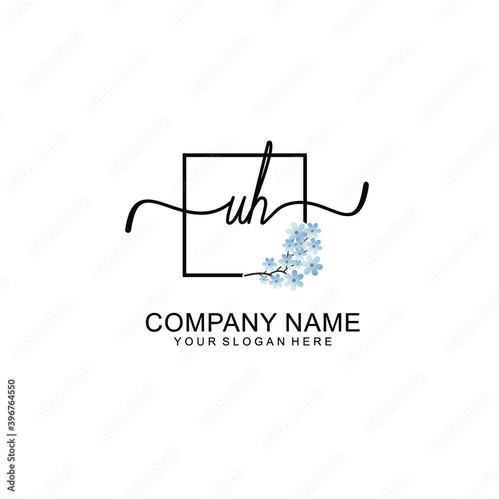 Initial UH Handwriting, Wedding Monogram Logo Design, Modern Minimalistic and Floral templates for Invitation cards Initial UH Handwriting, Wedding Monogram Logo Design, Modern Minimalistic and Floral templates for Invitation cards
