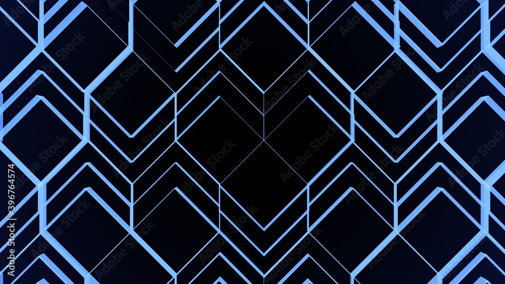 dark background with blue lines rhombus
