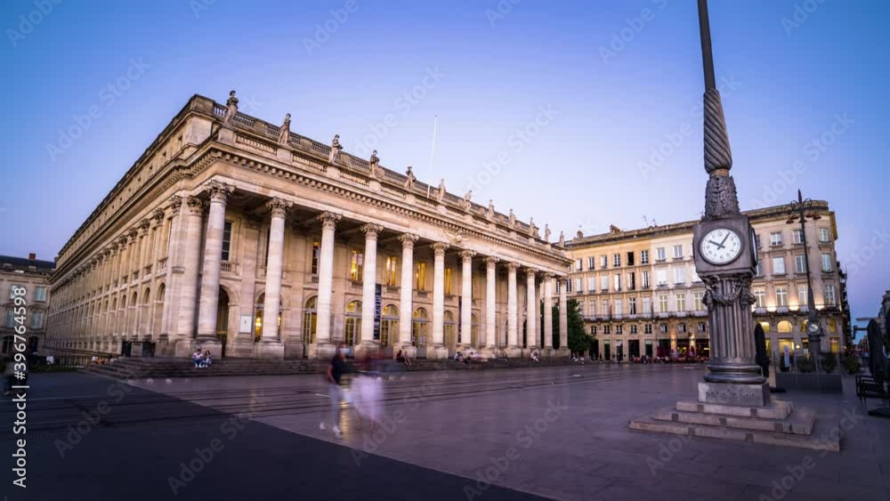 Timelapse Grand Theatre de Bordeaux Jour nuit 4K