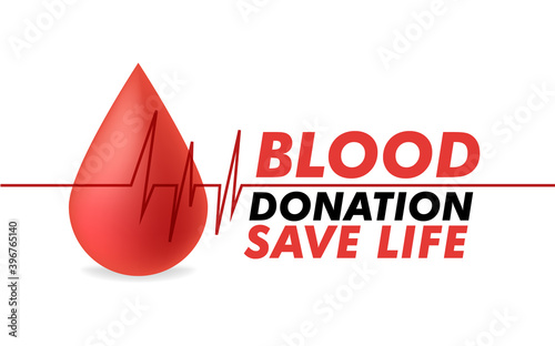 Blood Donation Lifesaving and Hospital Assistance Poster or Flyer. Vector illustration. World Donor Day Banner.