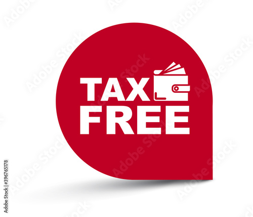 red vector illustration banner tax free