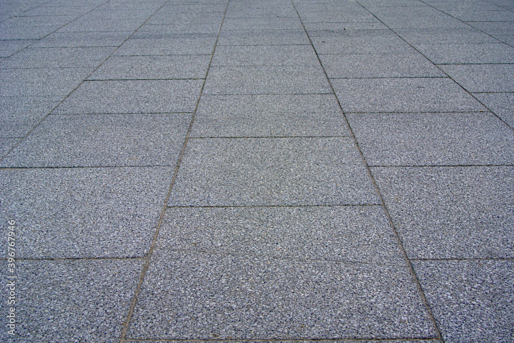 A low angle view of a paved floor