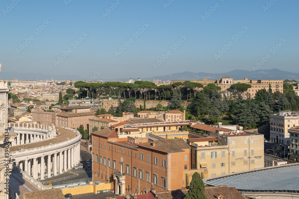 Fototapeta premium Skyline from Vatican city landmarks panoramic view.