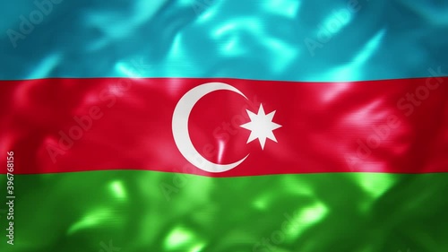 Realistic looping 3D animation of the national flag of Azerbaijan rendered in UHD photo