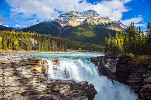 Athabasca Falls, popular with tourists