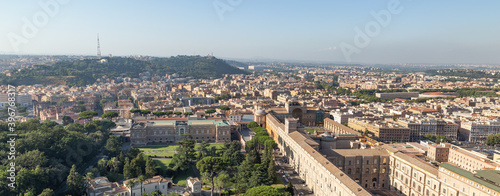 Rome rooftop view with ancient architecture in Italy panorama.