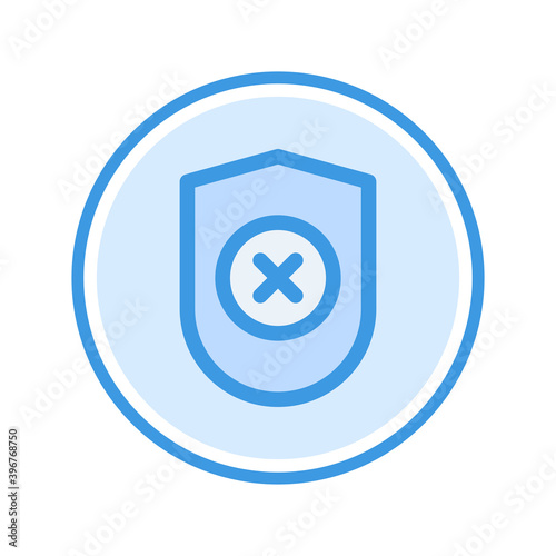 no protection icon vector illustration. no protection icon blue color design.