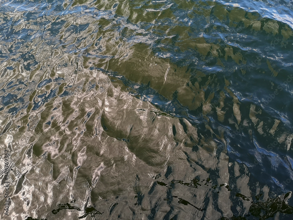 A green lake's water texture