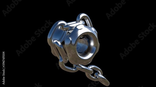 Metal chain or Iron chain, Hyper Realistic metallic Chain with realistic environmental light reflections and textures, 4k High Quality, 3D render