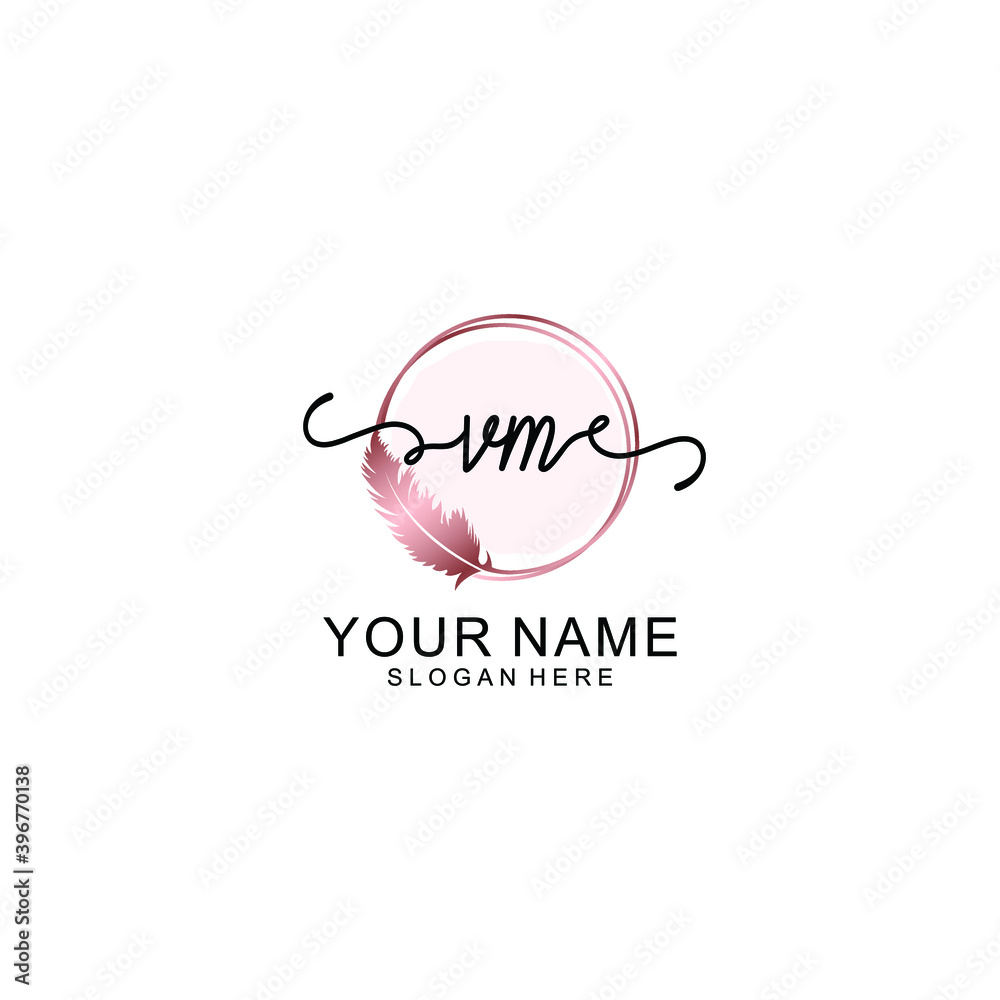 Initial VM Handwriting, Wedding Monogram Logo Design, Modern Minimalistic and Floral templates for Invitation cards Initial VM Handwriting, Wedding Monogram Logo Design, Modern Minimalistic and Floral templates for Invitation cards