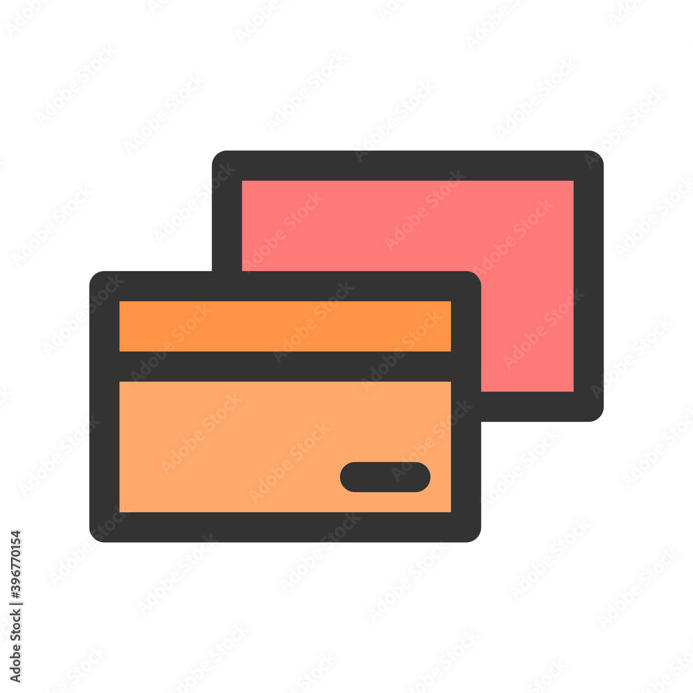 credit card icon vector illustration. credit card icon lineal color design. credit card icon vector illustration. credit card icon lineal color design.
