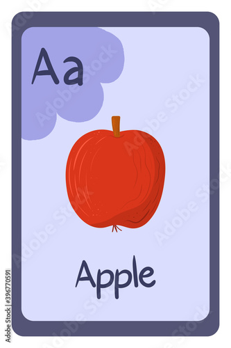 Photography Colorful alphabet letter A - apple