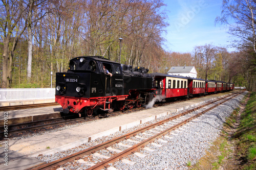 Alte Dampflok Eisenbahn im Bahnhof Heiligendamm, Ostsee, Deutschland, Europa, 