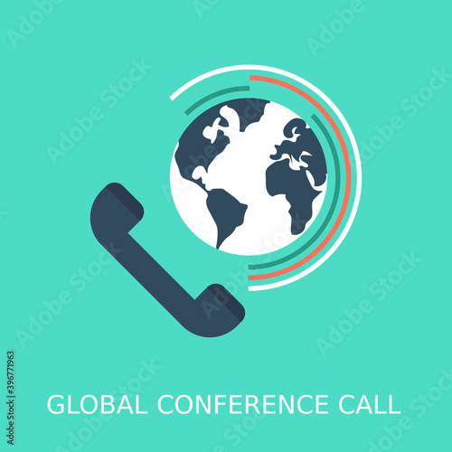 
Conference Call Flat Vector Icon

