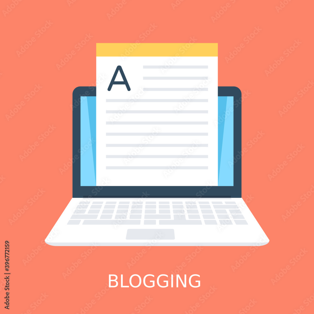 
Blogging Flat Vector Icon
