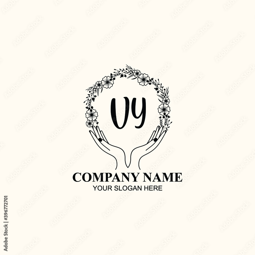 Initial VY Handwriting, Wedding Monogram Logo Design, Modern Minimalistic and Floral templates for Invitation cards