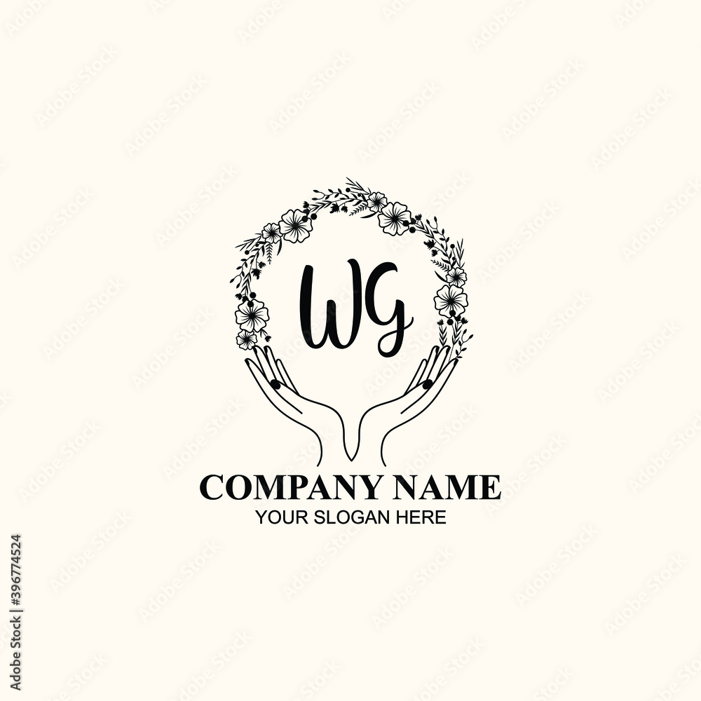 Initial WG Handwriting, Wedding Monogram Logo Design, Modern Minimalistic and Floral templates for Invitation cards Initial WG Handwriting, Wedding Monogram Logo Design, Modern Minimalistic and Floral templates for Invitation cards